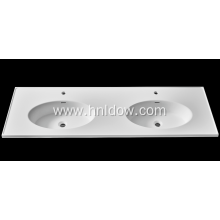 Stone resin double bowl basin for cabinet